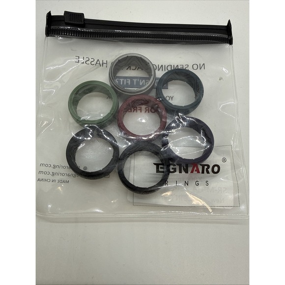 Egnaro Men'S Silicone Rings 10Mm Wide Rubber Wedding Bands with Inn - 7pk - Picture 3 of 4